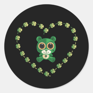 St. Patrick's Day Teddy Bear Classic Round Sticker