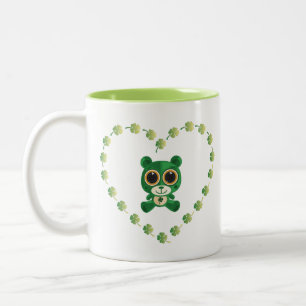 St. Patrick's Day Teddy Bear Two-Tone Coffee Mug