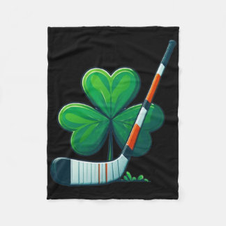 St Patricks Day Tee Shamrock Shirt Hockey St Patri Fleece Blanket