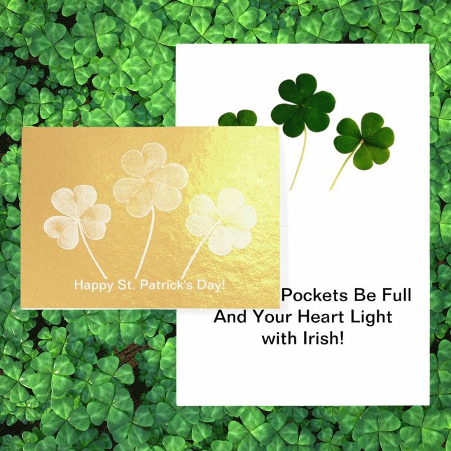 St. Patrick's Day Three Leaf Clovers Holiday Foil Card (St. Patrick's Day Three Leaf Clovers Holiday Foil Card)
