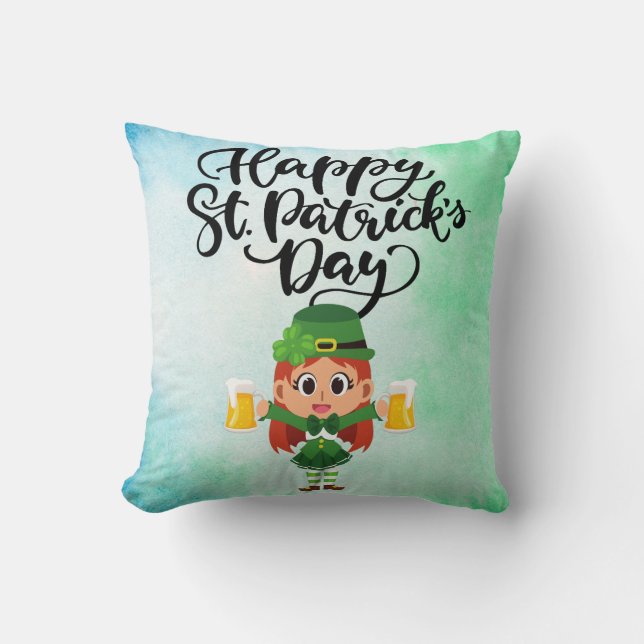 St. Patrick's Day throw pillow (Front)