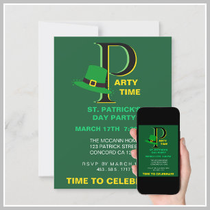 St. Patrick's Day Time to Celebrate Invitation