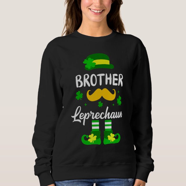 St Patricks Day Toddler Boys Baby Brother Little L Sweatshirt (Front)