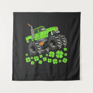 St Patricks Day Toddler Lucky Monster Truck Tapestry