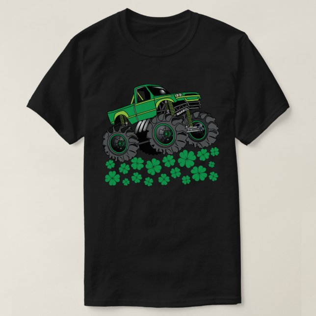 St Patricks Day Toddler Monster Truck Boys Gift T-Shirt (Design Front)