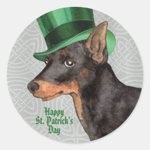 St. Patrick's Day Toy Manchester Terrier Classic R Round Sticker