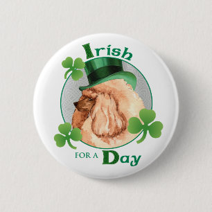 St. Patrick's Day Toy Poodle 6 Cm Round Badge