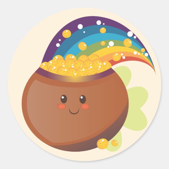St. Patrick's Day Treasure Classic Round Sticker (Front)