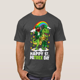 St Patricks Day Trex Dino Leprechaun Beer T Rex Di T-Shirt