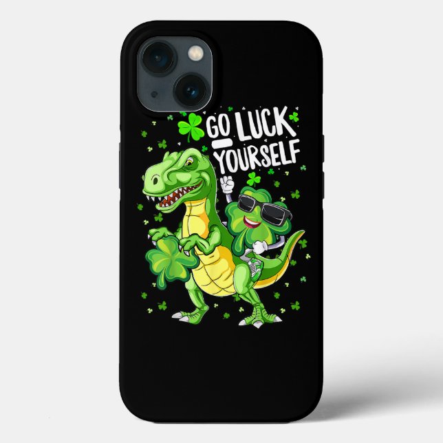 St Patricks Day Trex Dinosaur Shamrock St Patricks Case-Mate iPhone Case (Back)