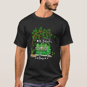 St Patricks Day Truck Gnome Heart Shamrock Clover T-Shirt