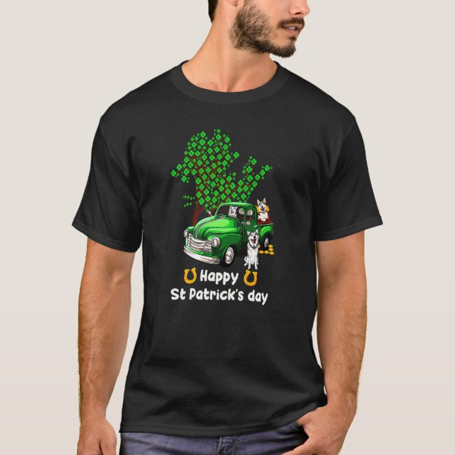 St Patricks Day Truck Shamrock Paw Dog Men Women K T-Shirt (Front)