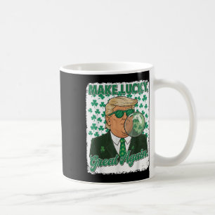 St. Patricks Day Trump Blowing Bubble Gum Irish Coffee Mug