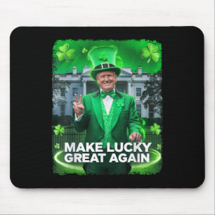St Patricks Day Trump Leprechaun Hat Make Lucky Mouse Pad