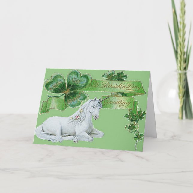 St Patrick's Day Unicorn Card (Front)