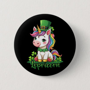 St Patricks Day Unicorn Cute Saint Pattys Girls 6 Cm Round Badge