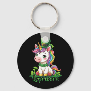 St Patricks Day Unicorn Cute Saint Pattys Girls  Key Ring