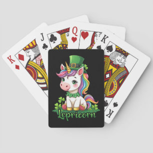 St Patricks Day Unicorn Cute Saint Pattys Girls Playing Cards