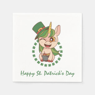 St Patricks Day Unicorn Napkin