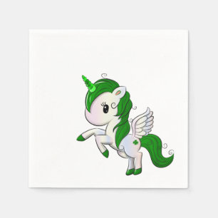 St. Patrick's Day Unicorn Pegasus Napkin