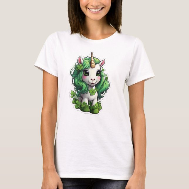 St Patricks Day Unicorn T-Shirt (Front)