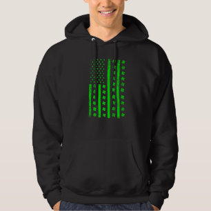 St Patricks Day Us American Flag Shamrock Clover P Hoodie