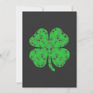 St Patricks Day Video Game Controller Shamrock Invitation