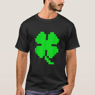 St Patricks Day Video Games Clover Retro 8 Bit Pix T-Shirt