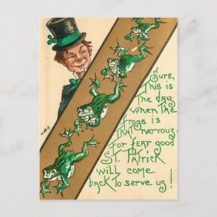 St Patrick's Day Vintage "Froggy" Card