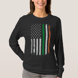 St Patrick's Day Vintage Irish American Flag Patri T-Shirt
