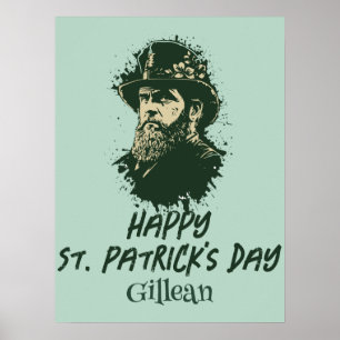 St. Patrick's Day vintage Shamrock personalise Poster