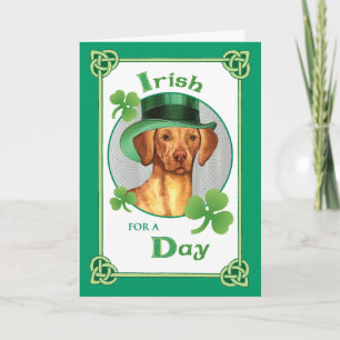 St. Patrick's Day Vizsla Card