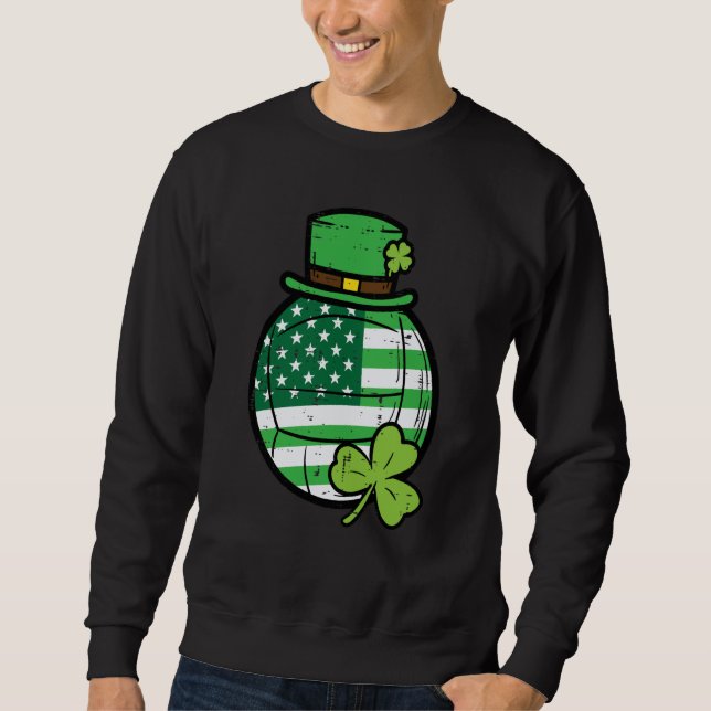 St Patricks Day Volleyball Saint Paddys Pattys Men Sweatshirt (Front)