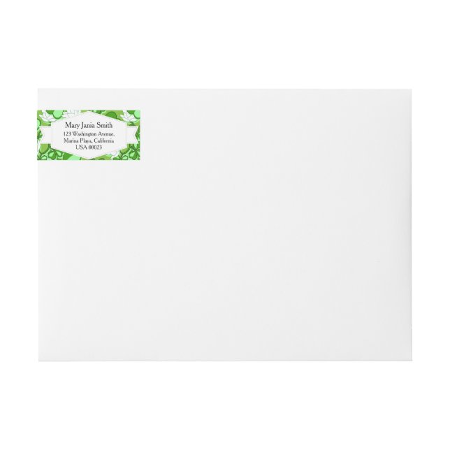 St. Patrick's Day Wedding Green Shamrock Ireland Wrap Around Label (Front)