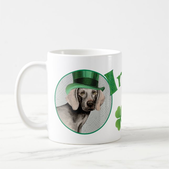 St. Patrick's Day Weimaraner Coffee Mug (Left)