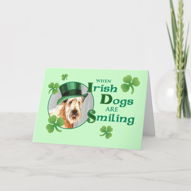 St. Patrick's Day Wheaten Terrier Card (Front)