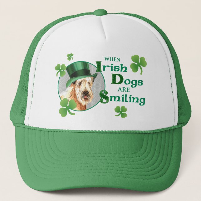 St. Patrick's Day Wheaten Terrier Trucker Hat (Front)
