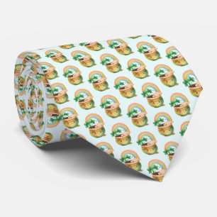 St. Patrick's Day Whimsical Rainbow & Clover Tie