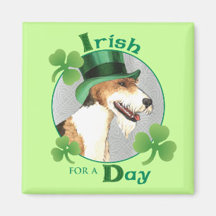 St. Patrick's Day Wire Fox Terrier Magnet