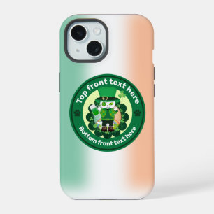 St. Patrick's Day with a Lucky One-Eyed Cat iPhone 15 Case