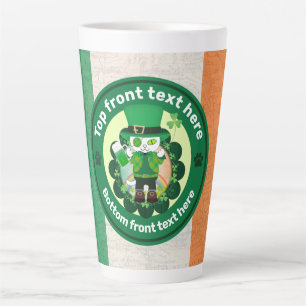 St. Patrick's Day with a Lucky One-Eyed Cat Latte Mug