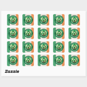 St. Patrick's Day with a Lucky One-Eyed Cat Square Sticker