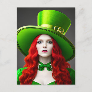 St. Patricks Day Woman Postcard