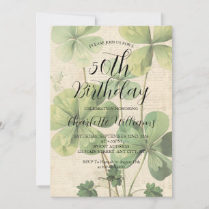 St Patrick's Day Women 50th Birthday Invitation