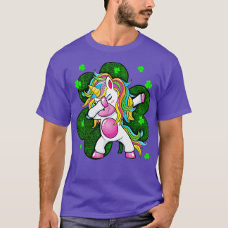 St Patricks Day  Women -Dabbing Unicorn Girls Boys T-Shirt