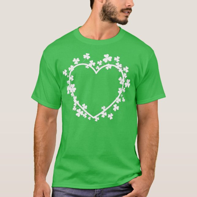 St Patricks Day  Women Shamrock heart Irish Gift T-Shirt (Front)