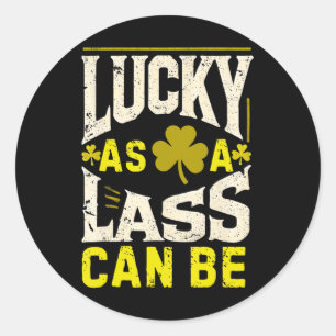St Patricks Day Women Shamrock Saint Patricks Day Classic Round Sticker