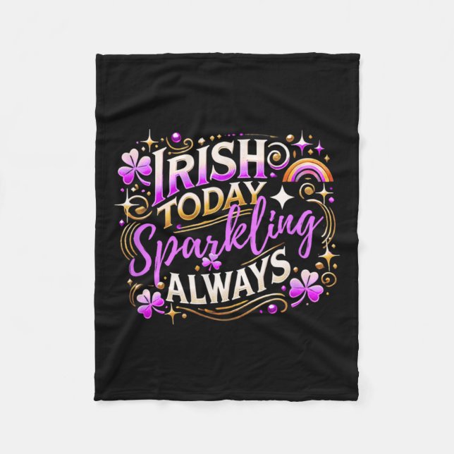 St Patricks Day Women Shamrock Saint Patricks Day  Fleece Blanket (Front)
