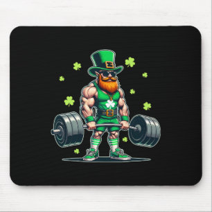 St Patricks Day Workout Weightlifting Saint Paddys Mouse Pad
