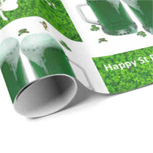 St. Patrick's Day Wrapping Paper Beer
